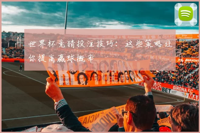 世界杯竞猜投注技巧：这些策略让你提高赢球概率